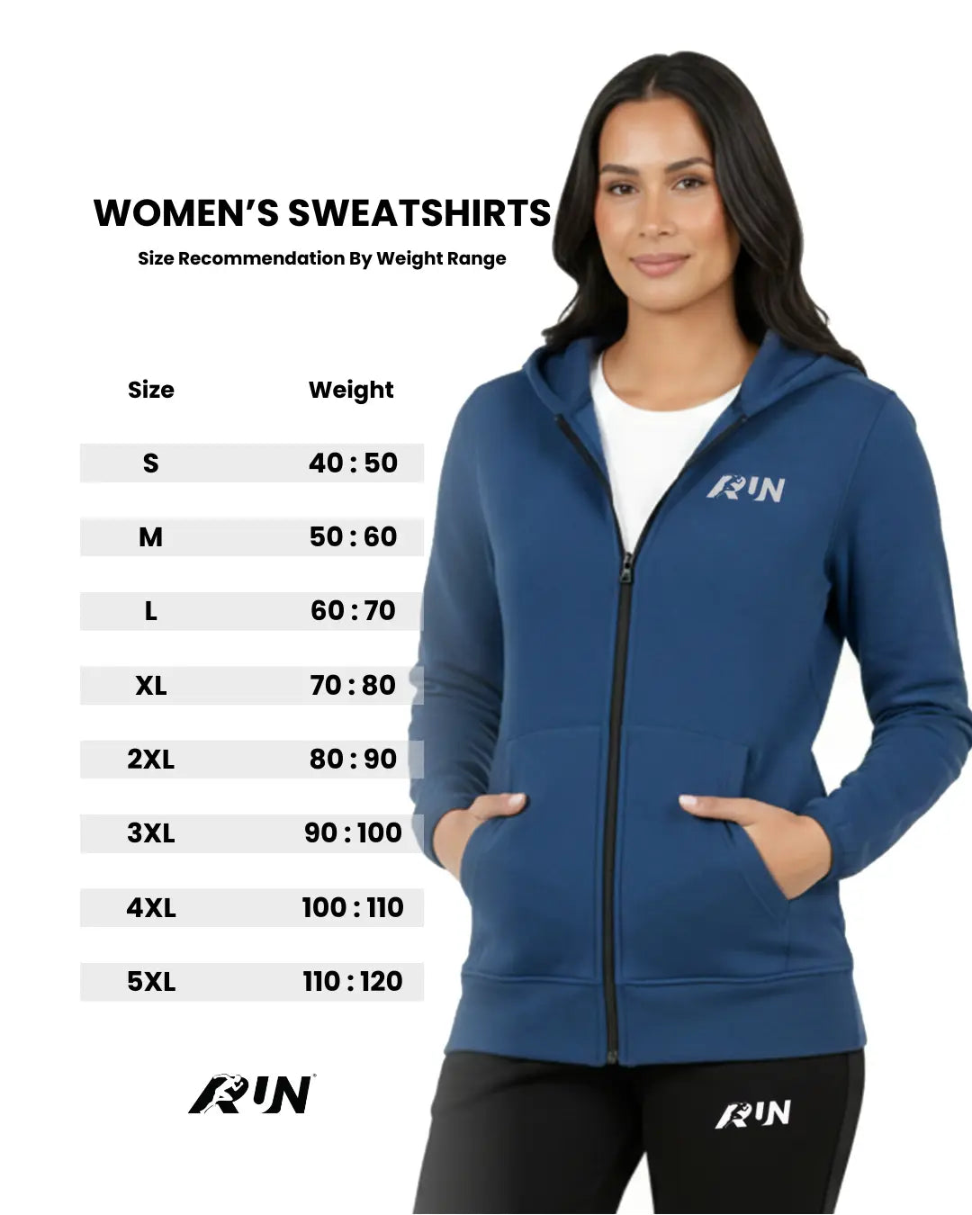Size chart for Fleece-Lined Melton Jacket