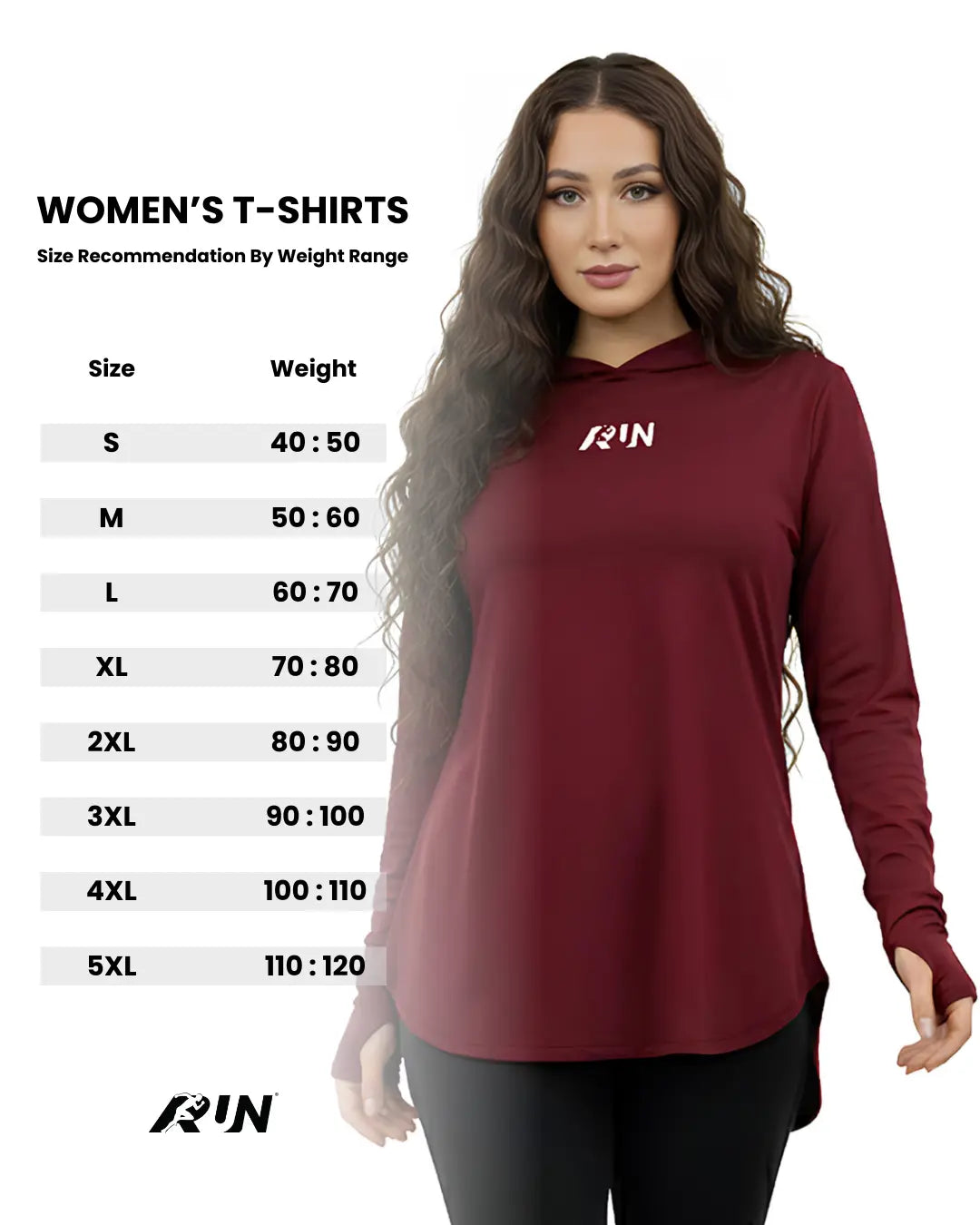 Size chart for Training T-shirt - Dry-Fit